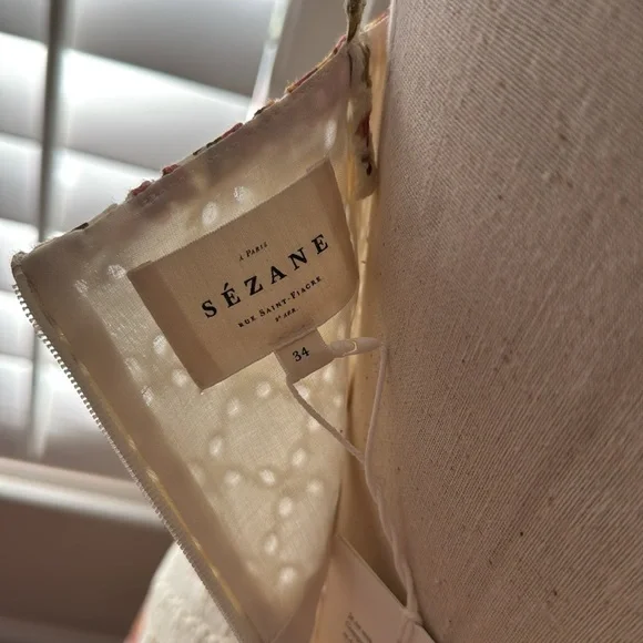 Sold!!  New with tags Sezane chiaretta floral eyelet dress size 34/ us 2 - Picture 12 of 14